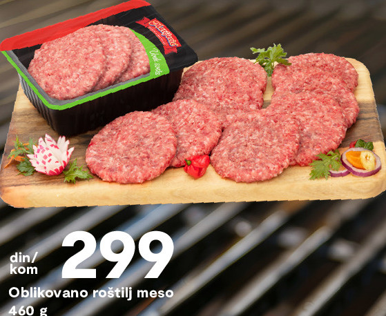 Oblikovano roštilj meso