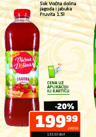 Sok Voćna dolina jagoda i jabuka Fruvita 1.5l