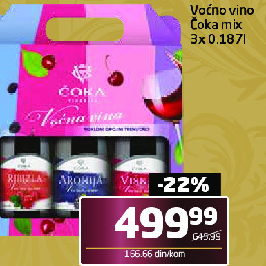 Voćno vino Čoka mix 3x 0.187l