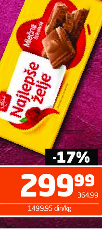 Čokolada Najlepše želje 200g mlečna
