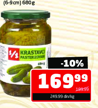 Kiseli krastavci 1l (6-9cm) 680g