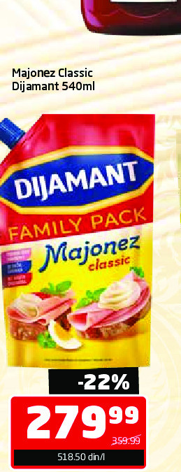 Majonez Classic Dijamant 540ml