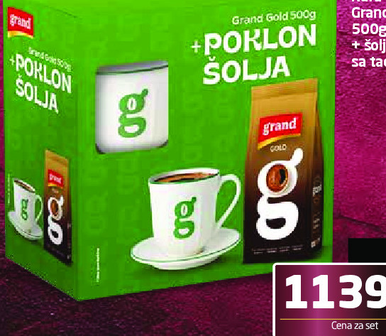 Kafa set Grand Gold 500g + Poklon šolja