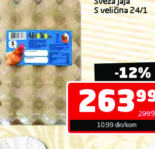 Sveža jaja S veličina 24/1