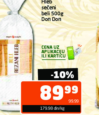 Hleb sečeni beli 500g Don Don