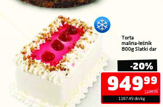 Torta malina-lešnik 800g Slatki dar