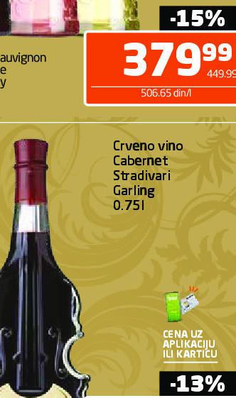 Crveno vino Cabernet Stradivarius Garling 0.75l