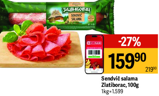 Sendvič salama Zlatiborac, 100g