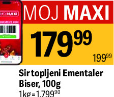 Sir topljeni Ementaler Biser, 100g