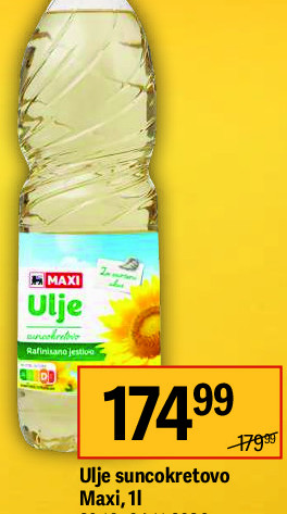 Ulje suncokretovo Maxi, 1l