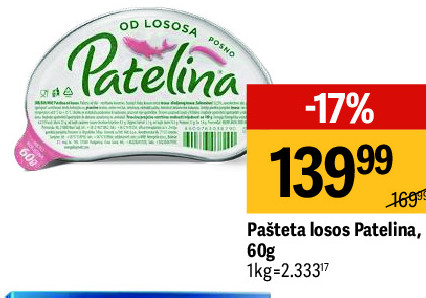 Pašteta losos Patelina, 60g