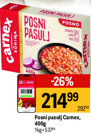 Posni pasulj Camex, 400g