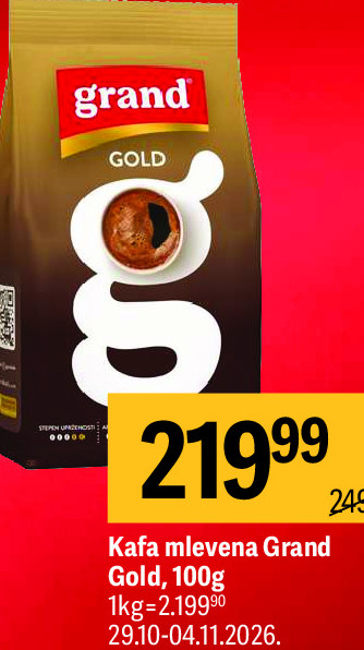 Kafa mlevena Grand Gold, 100g
