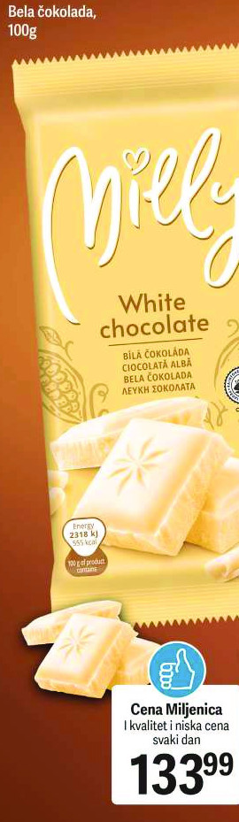 Bela čokolada, 100g