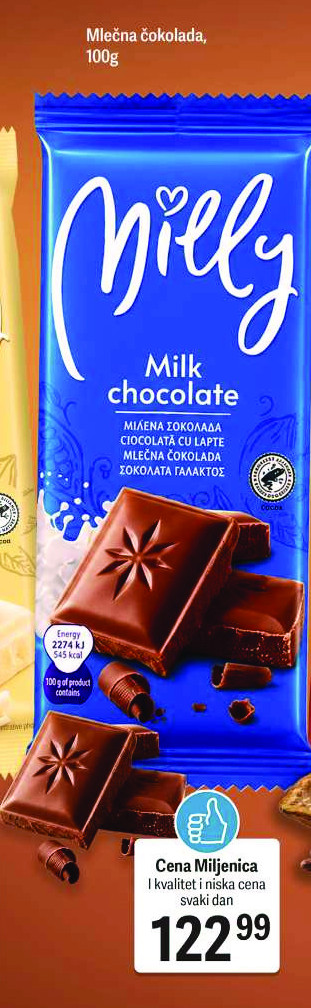 Mlečna čokolada, 100g