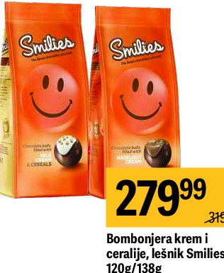 Bombonjera krem i ceralije, lešnik Smilies