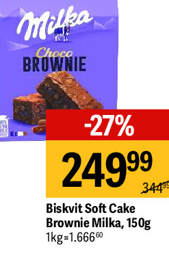 Biskvit Soft Cake Brownie Milka, 150g