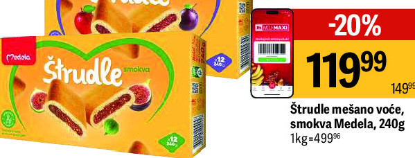 Štrudle medljenočice, smakov Medela, 240g