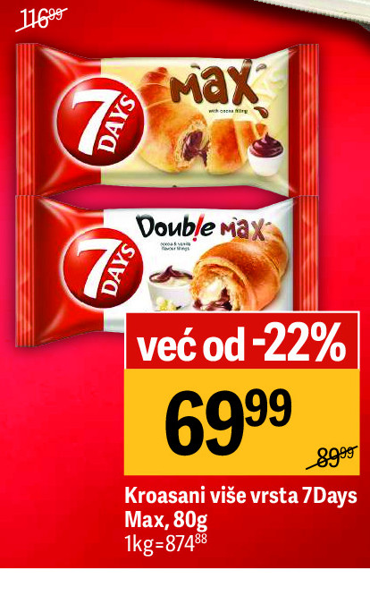Kroasani više vrsta 7Days Max, 80g