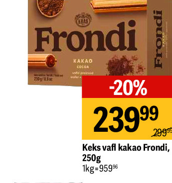 Keks vaf kakao Frondi, 250g