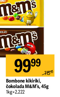 Bombone kikiriki, čokolada M&M's, 45g