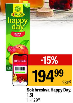 Sok breskva Happy Day, 1,5l