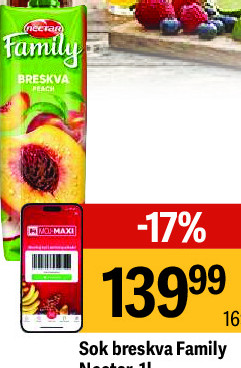 Sok breskva Family Nectar, 1l