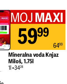 Mineralna voda Knjaz Miloš, 1,75l