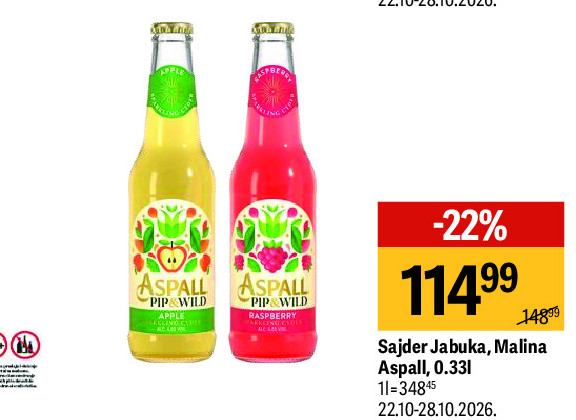 Sajder Jabuka, Malina Aspall, 0,33l