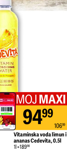 Vitaminska voda limun i ananas Cedevita, 0.5l