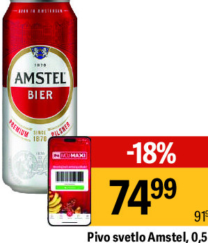 Pivo svetlo Amstel, 0.5l