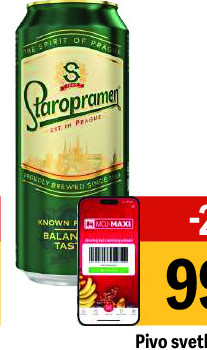 Pivo svetlo Staropramen, 0.5l