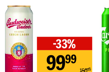 Pivo svetlo Budweiser, 0,5l