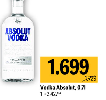 Vodka Absolut, 0,7l