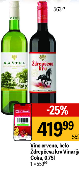 Vino crveno, belo Ždrepčeva krv Vinarija Čoka, 0.75l