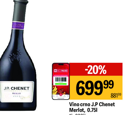 Vino crno J.P. Chenet Merlot, 0.75l