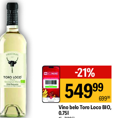 Vino belo Toro Loco BIO, 0.75l
