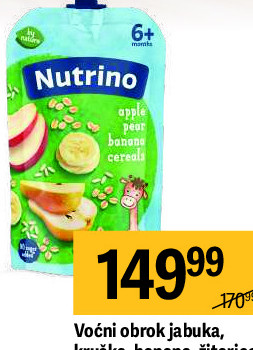 Voćni obrok jabuka, kruška, banana, žitarice Nutrino, 100g