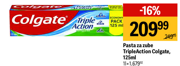 Pasta za zube TripleAction Colgate, 125ml