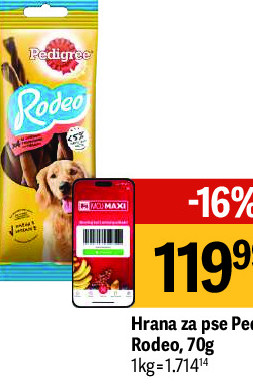 Hrana za pse Pedigree Rodeo, 70g