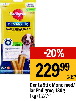 Denta Stix Mono med/lar Pedigree, 180g