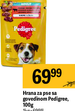 Hrana za pse sa govedinom Pedigree, 100g