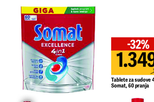 Tablete za suđe 4in1 Somat, 60 paranja