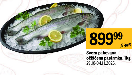 Sveža pakovana očišćena pastrmka, 1kg