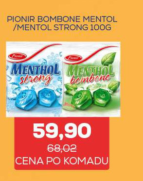 PIONIR BOMBONE MENTOL / MENTOL STRONG 100G