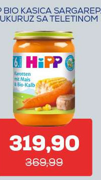 HIP BIO KAŠICA SARGAREPA I KUKURUZ SA TELETINOM