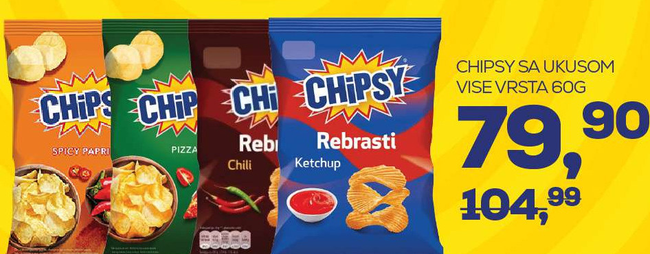 CHIPSY SA UKUSOM VIŠE VRSTA 60G