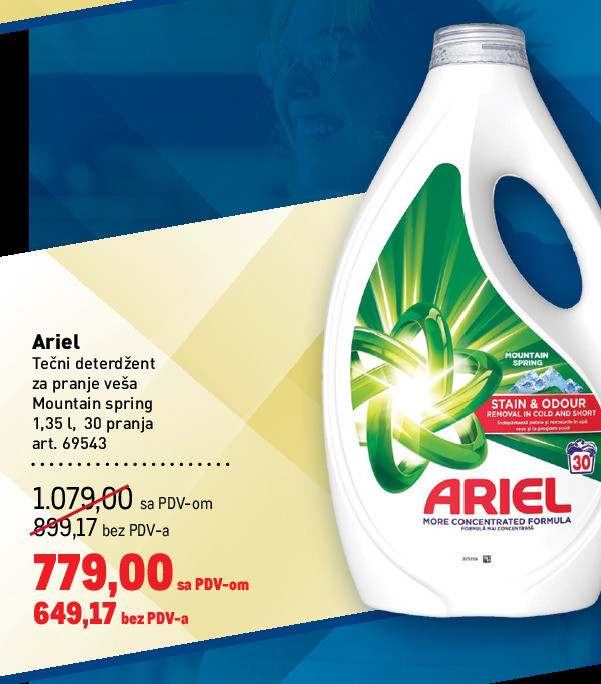 Ariel Tečni deterdžent za pranje veša Mountain spring