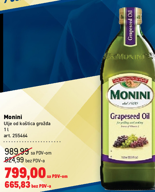 Ulje od koštica grožđa 1 l